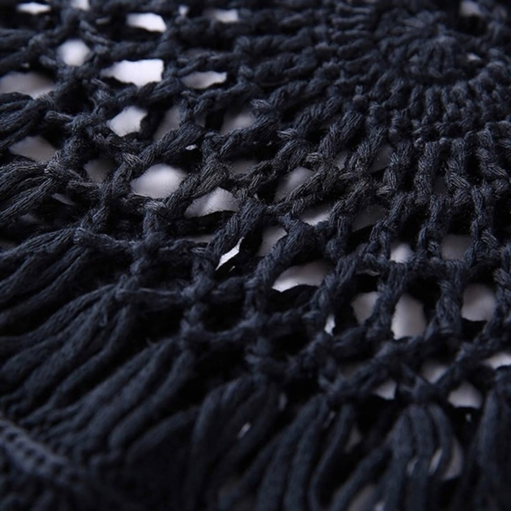 Handmade Black Crochet Cover-Up - Picture 4 of 7